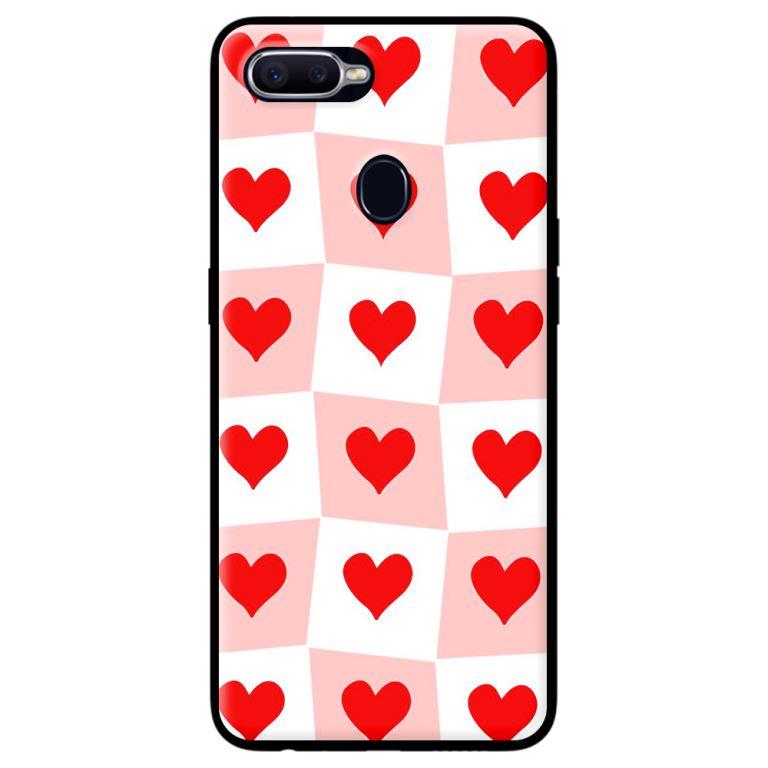 Ốp in cho Oppo A5s Trái TIm Ô Vuông - Hàng chính hãng