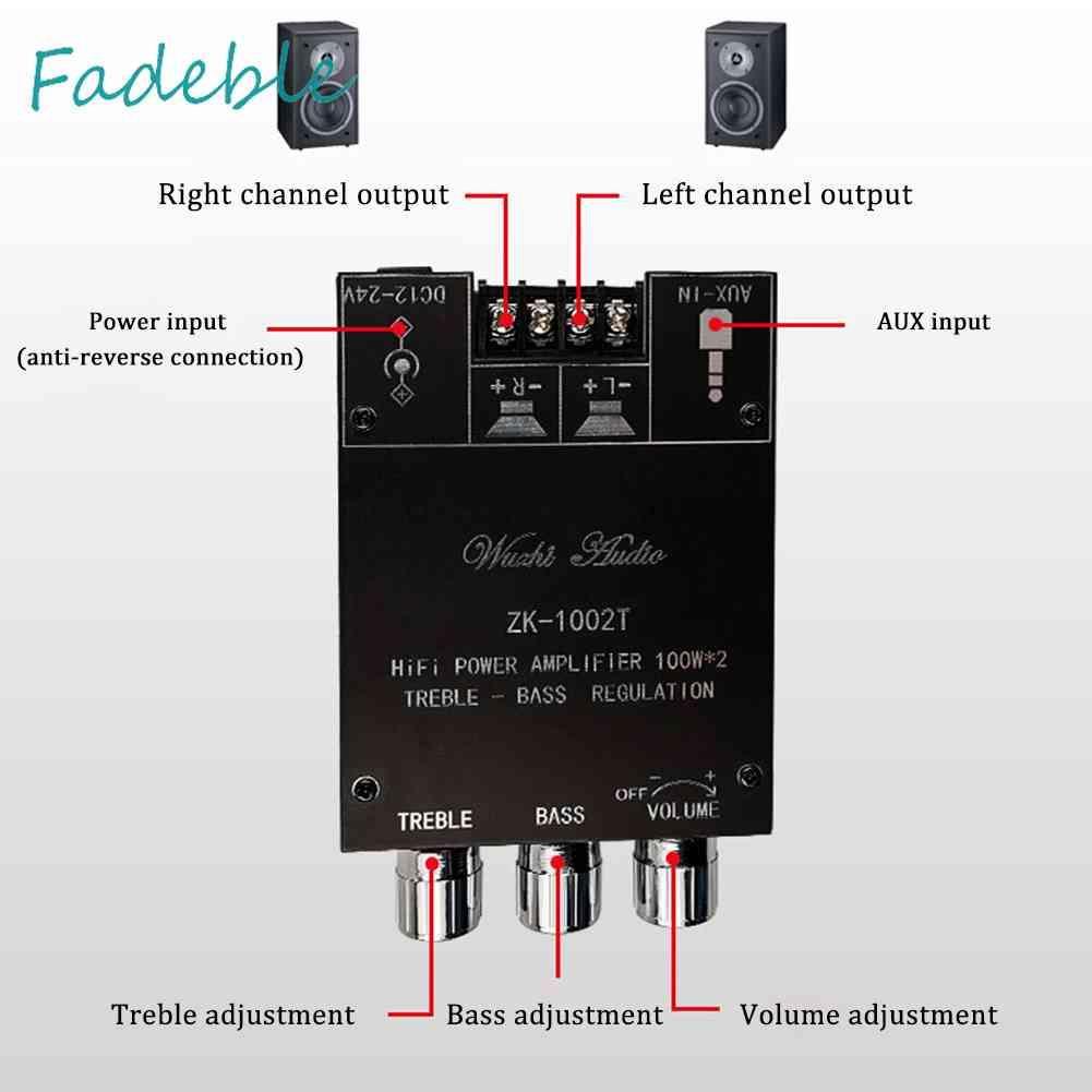 Bảng Mạch Khuếch Đại Âm Thanh ZK-1002T HIFI 2.0 Kênh 100Wx2 Chuyên Dụng