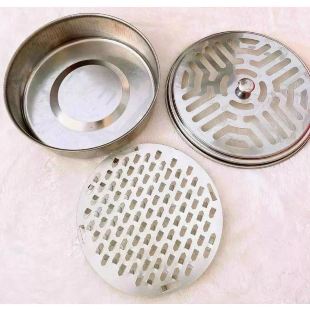 Khay Đựng Nhang Muỗi Inox Có Nắp Đậy