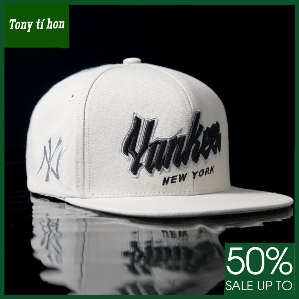 Tony tí hon - Mũ/nón kết lưỡi trai Snapback YK trắng phối chữ nổi phối cách thời trang nam nữ cao cấp - màu xanh