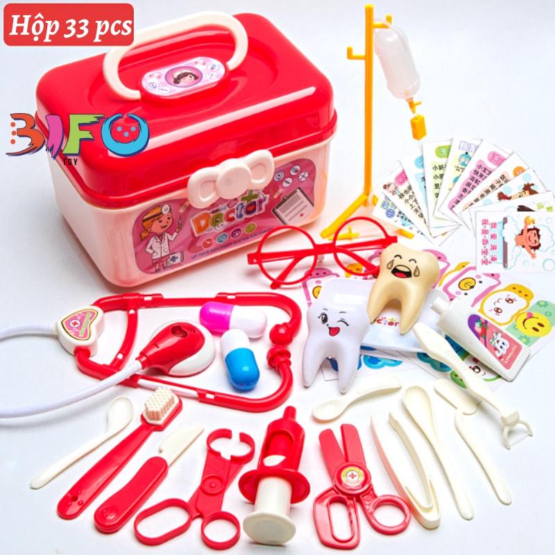 Hộp đồ chơi bác sĩ , bộ đồ chơi vali quà tặng giúp bé phát triển tư duy và trí tưởng tượng