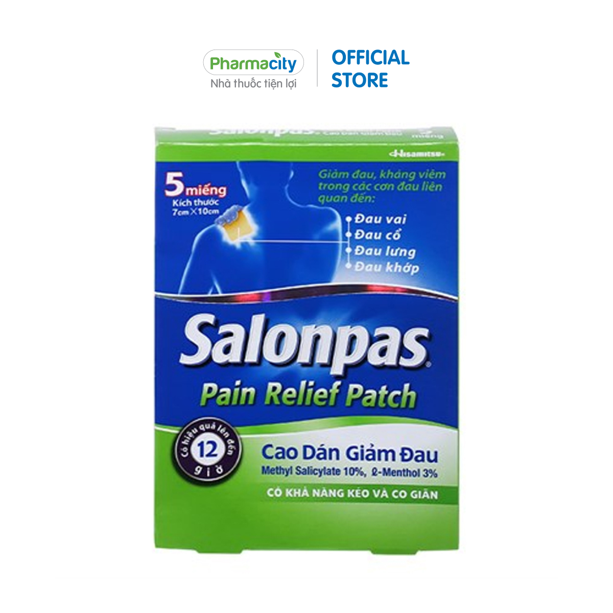 Miếng dán giảm đao Salonpas Pain Relief Patch (Hộp 5 miếng)