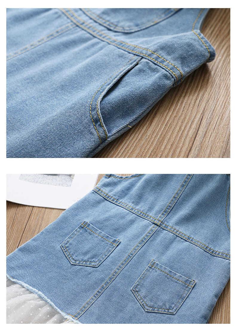 CHENGRUI 2023 Mùa xuân và mùa thu tây phiên bản Hàn Quốc của cô gái váy trẻ em denim dây đeo váy vest đầm bé