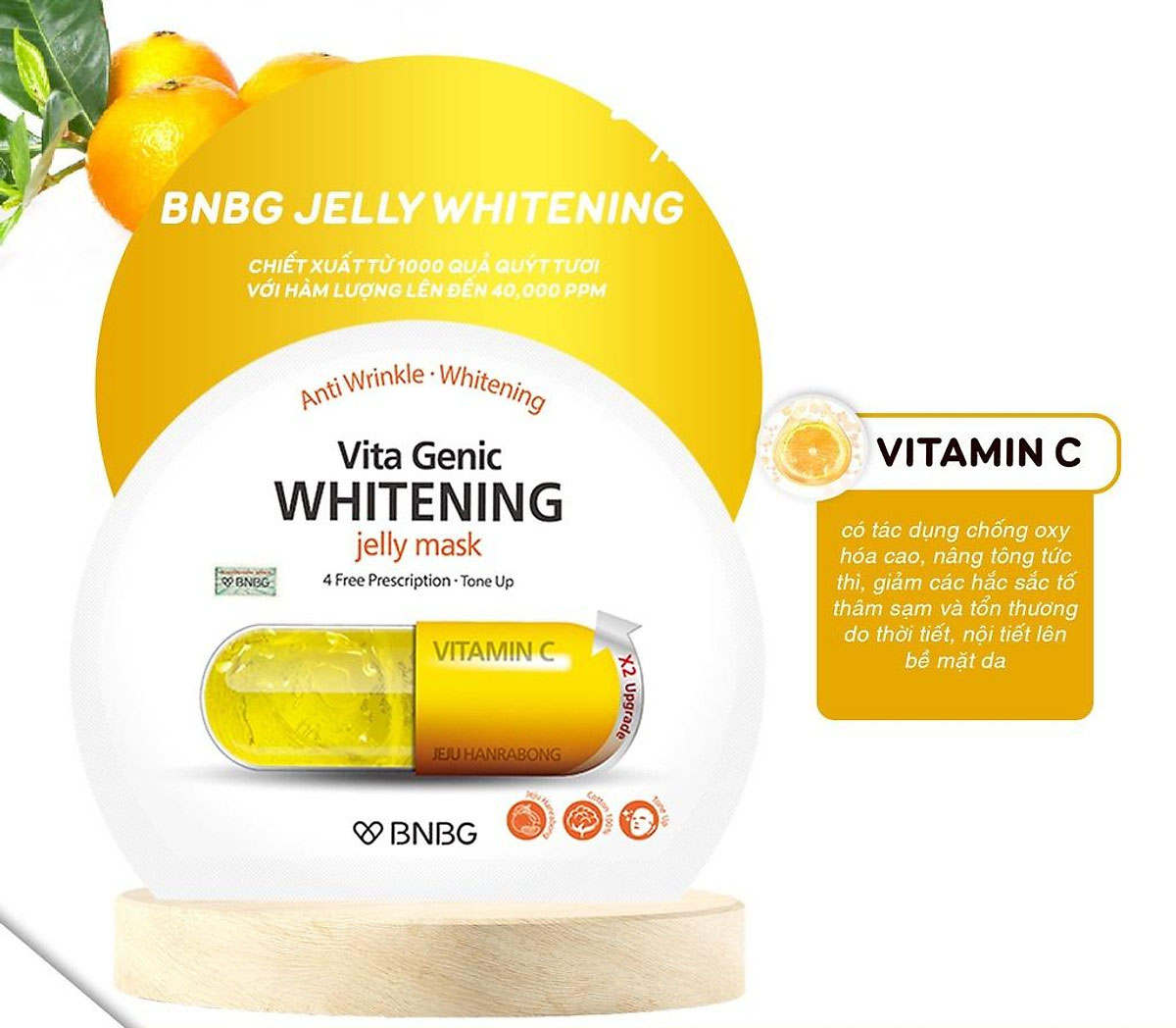 Mặt Nạ BNBG Vita Genic Whitening Jelly Mask Dưỡng Trắng 30ml