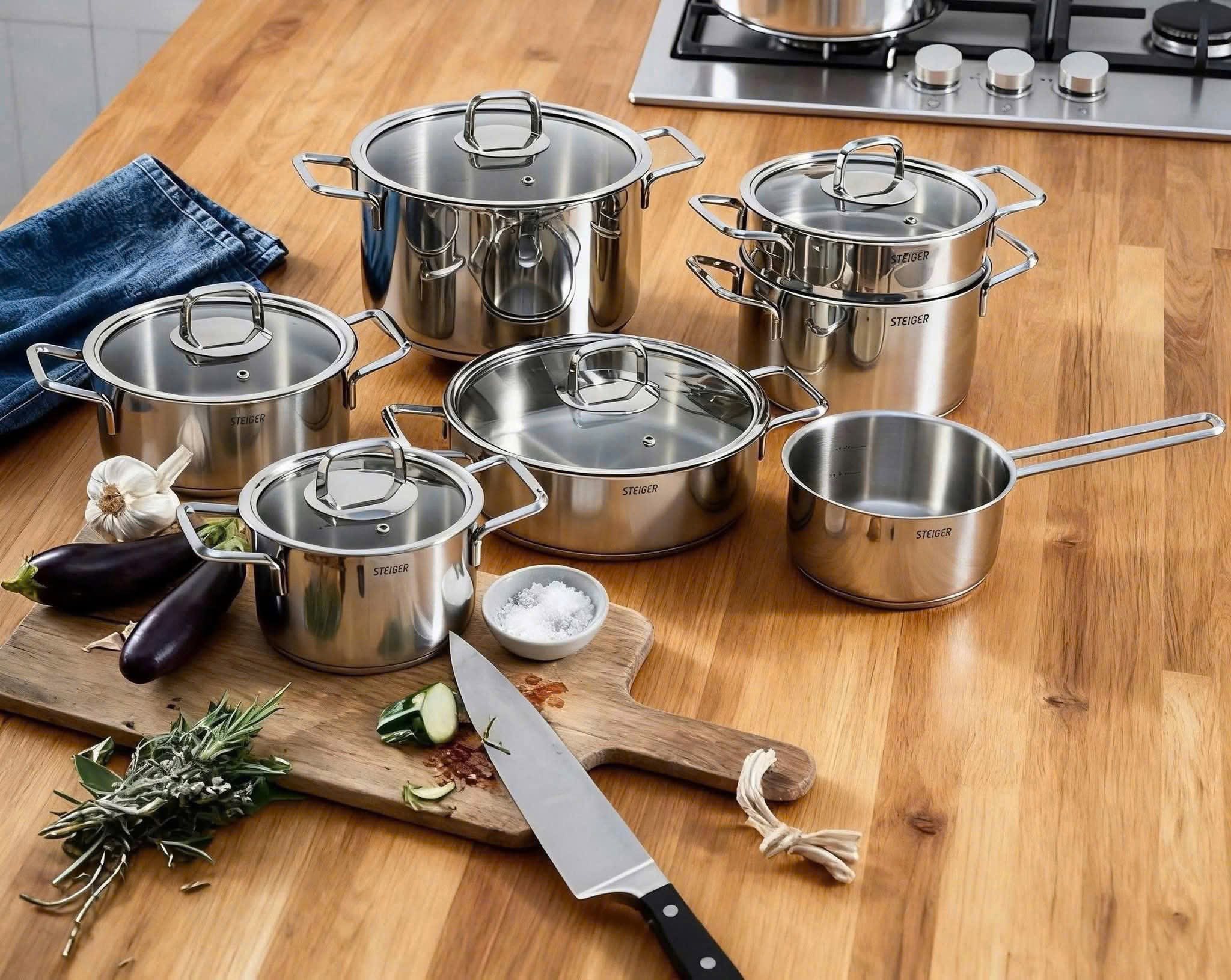 Bộ Nồi Steiger Diamond – Set 7 Món Đa Dụng Hàng chính hãng