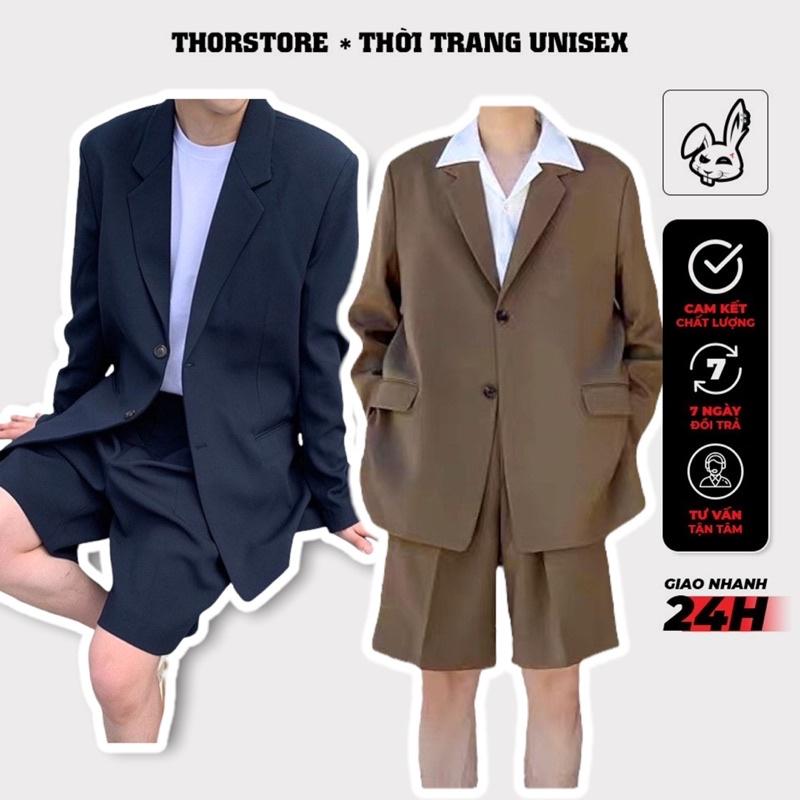 Set blazer nam nữ,thiết kế form rộng 2 màu