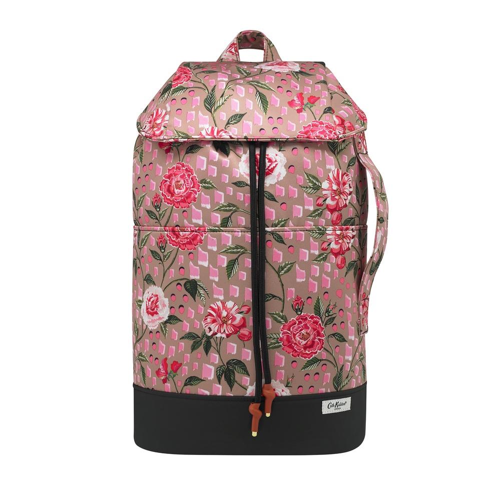 Cath Kidston - Ba lô đi học/đi làm/du lịch/Recycled Satin Duffle Backpack - Tea Rose - Camel -1041651