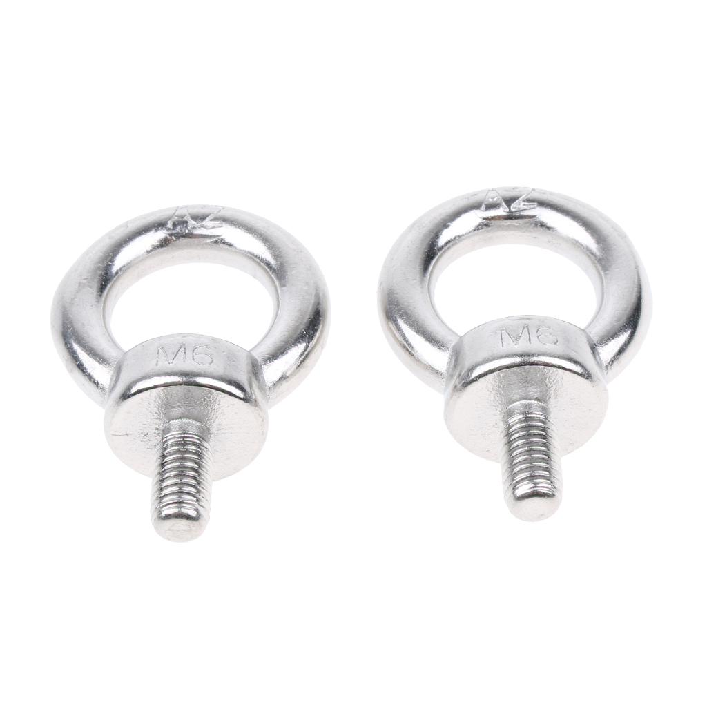 2 Pieces M6 Lifting Eye Bolts, Sturdy - 304 Stainless Steel