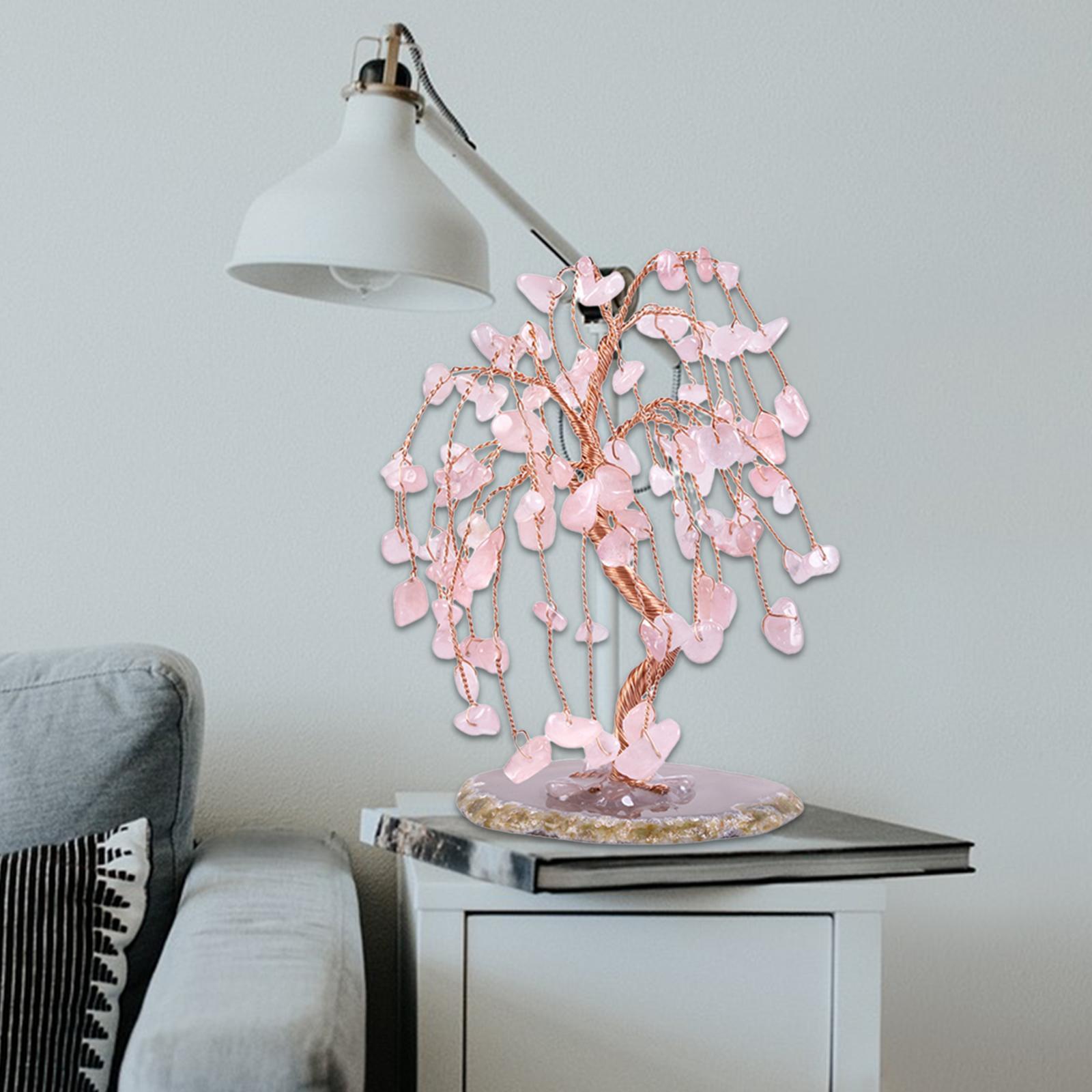 Natural Multi Stone Money Tree Handmade Ornament for Table Decor