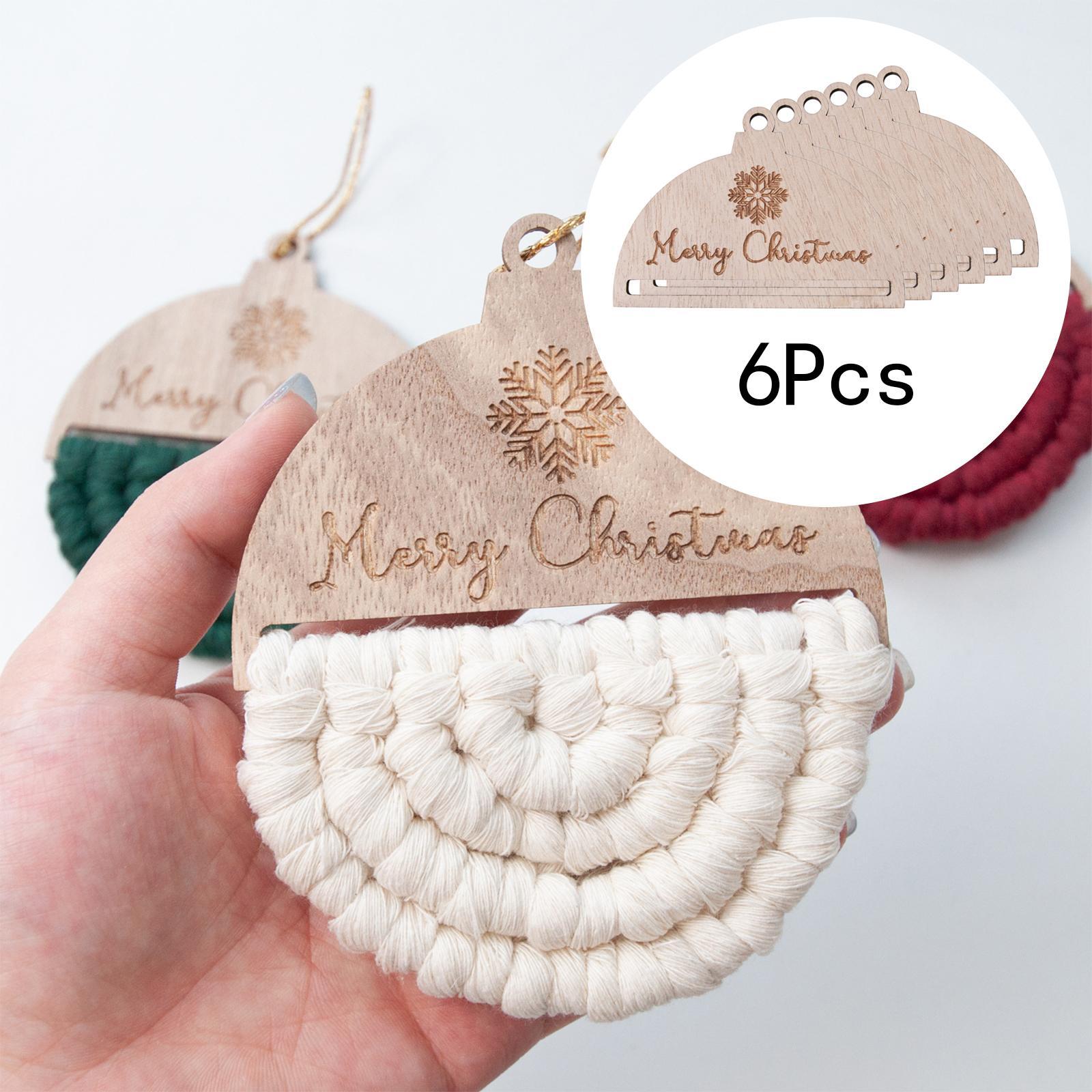 6 Pieces Macrame Pieces Crafts Christmas Ornament Christmas Tree Decorations