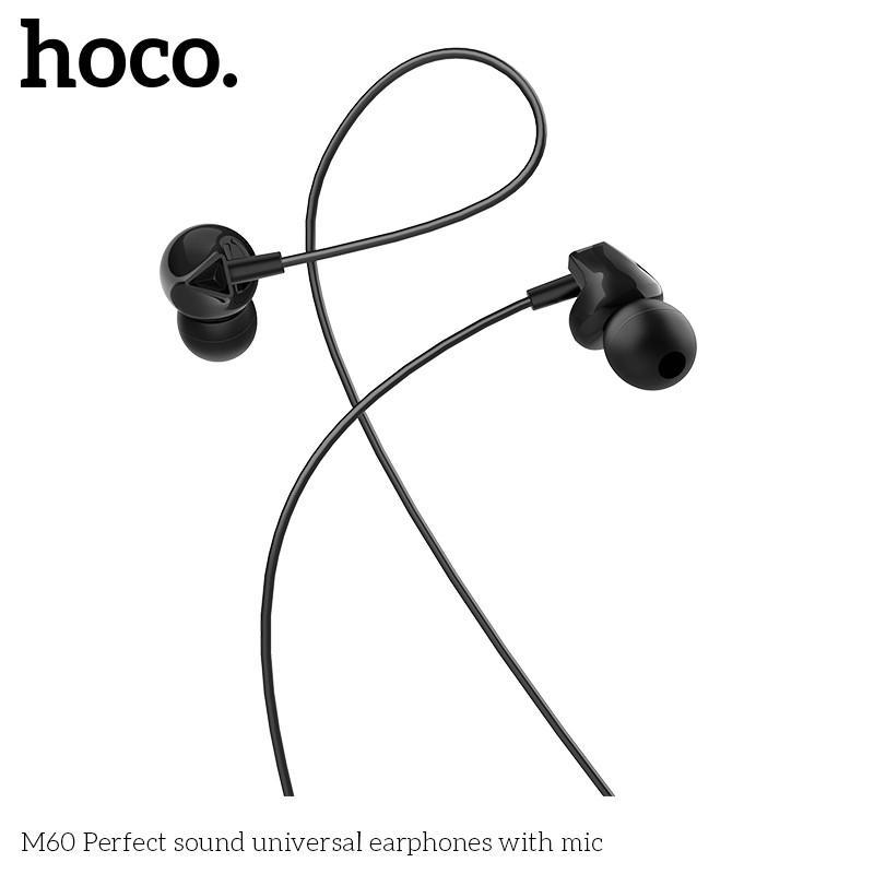 Tai nghe HOCO M60 tích hợp micro dài 1.2m bằng TPE độ đàn hồi cao tiện dụng