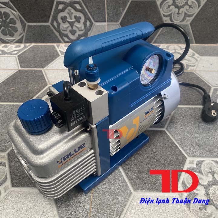 Máy hút chân không VALUE 3.0CFM V-I125 kèm đồng hồ báo áp và rờ le tự ngắt hàng chính hãng