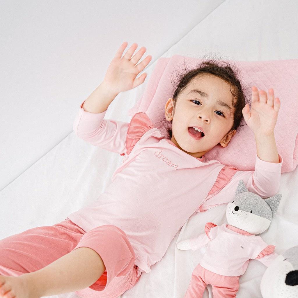 Bộ quần áo dài tay pyjama hồng bé gái 2-5 tuổi