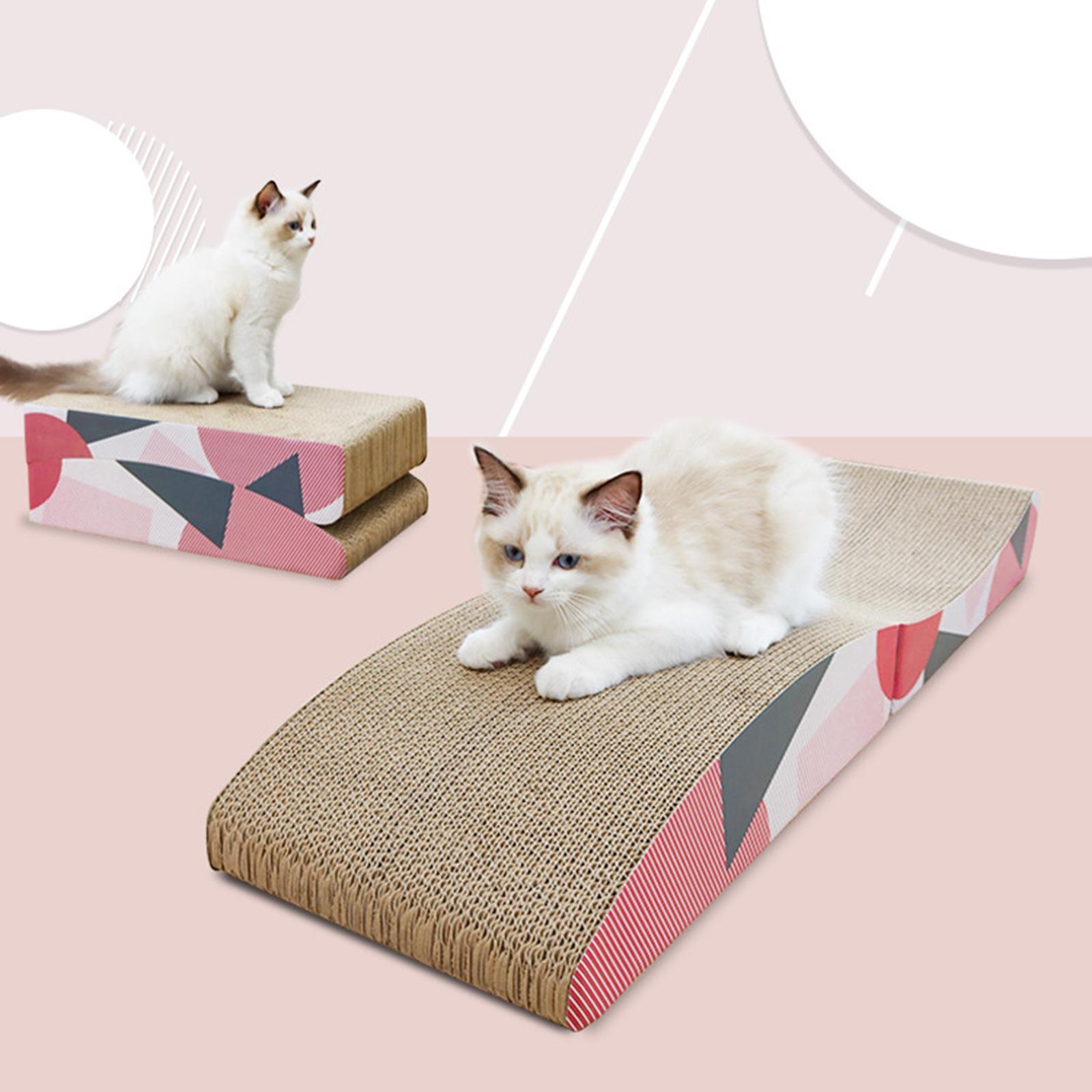 Corrugated Scratching Bed Foldable Scratch Pad Kitty Cat Scratcher Cardboard