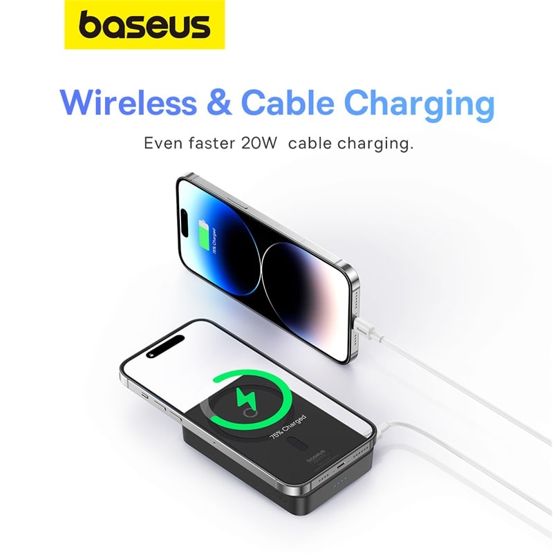 Pin Sạc Không Dây Nam Châm Baseus MagPro Magnetic Bracket Wireless 5000mAh 20W ( tích hợp chân đế giữ điện thoại) - Hàng chính hãng