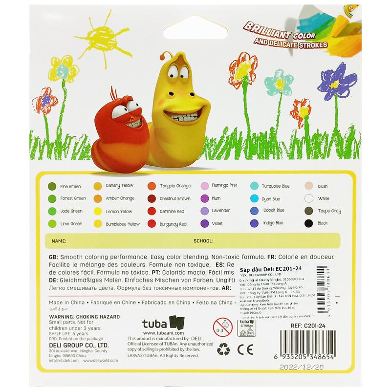 Hộp 24 Bút Màu Sáp Dầu Larva - Deli EC201-24