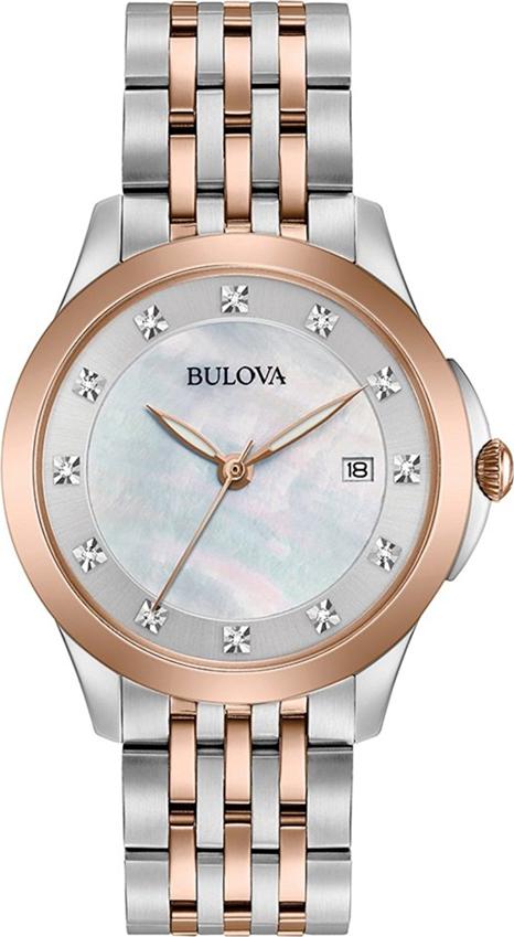 Đồng Hồ Nữ Dây Kim Loại BULOVA 98S162 (36mm) - Bạc Viền Vàng Hồng