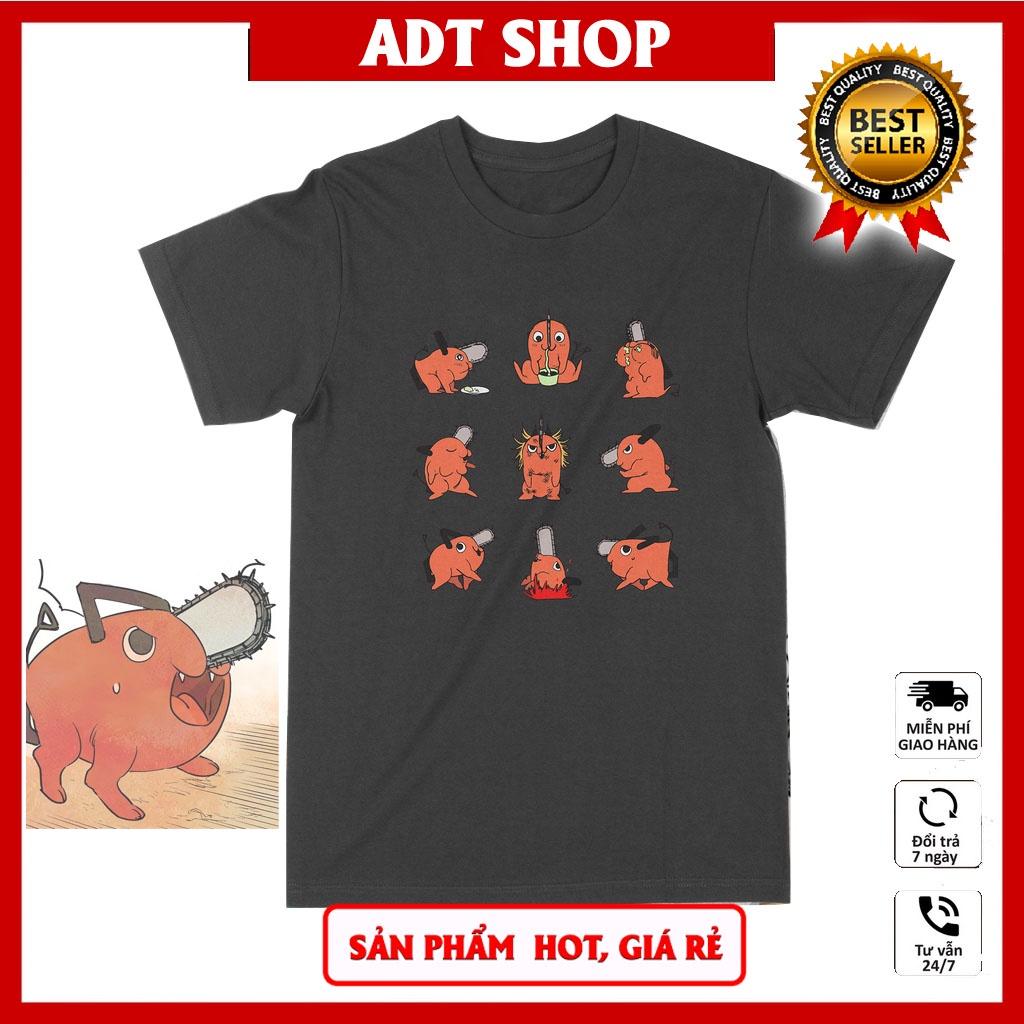 Áo thun Quỷ Cưa Pochita Tinh Nghịch Chainsaw Man Unisex ADT Shop Manga Anime mẫu HOT