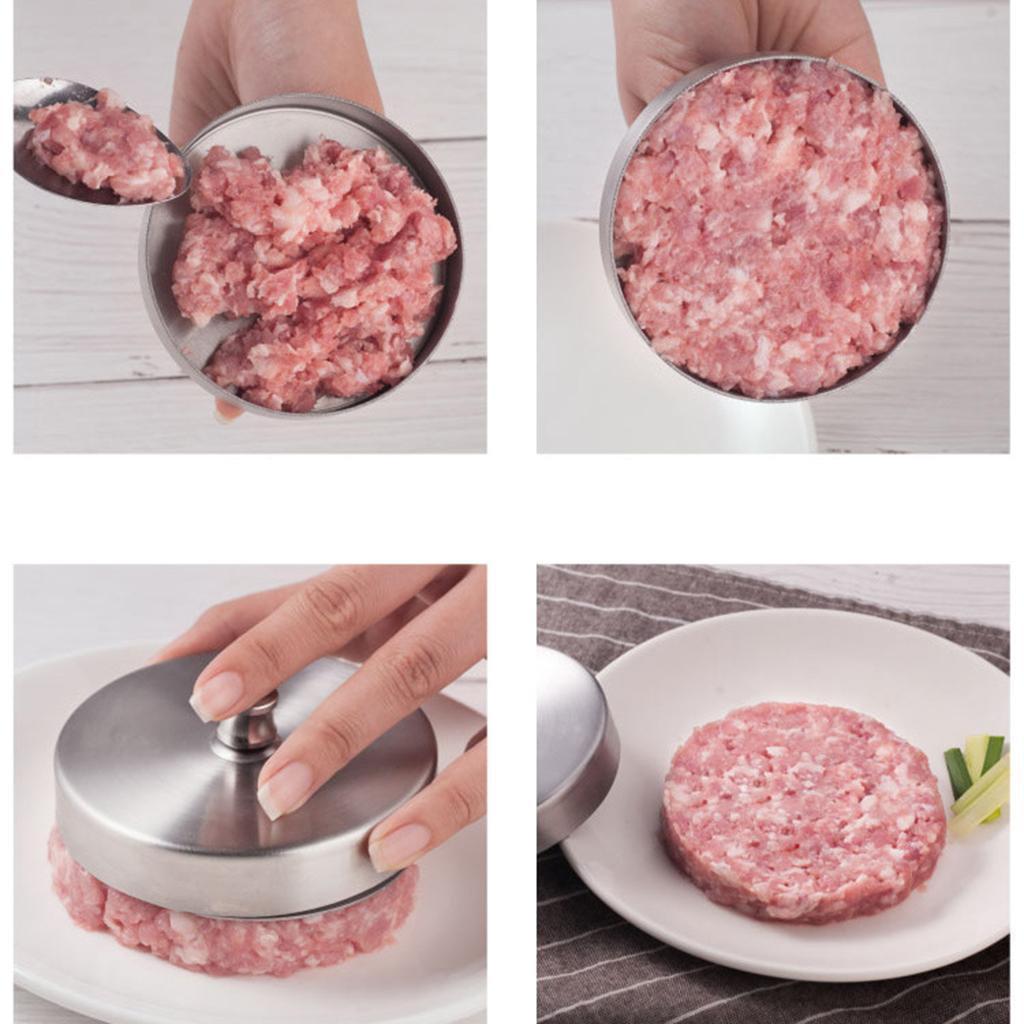 Non-Stick Patty Beef Burger Hamburger Press Maker 9.5cm Dia. Stainless Steel