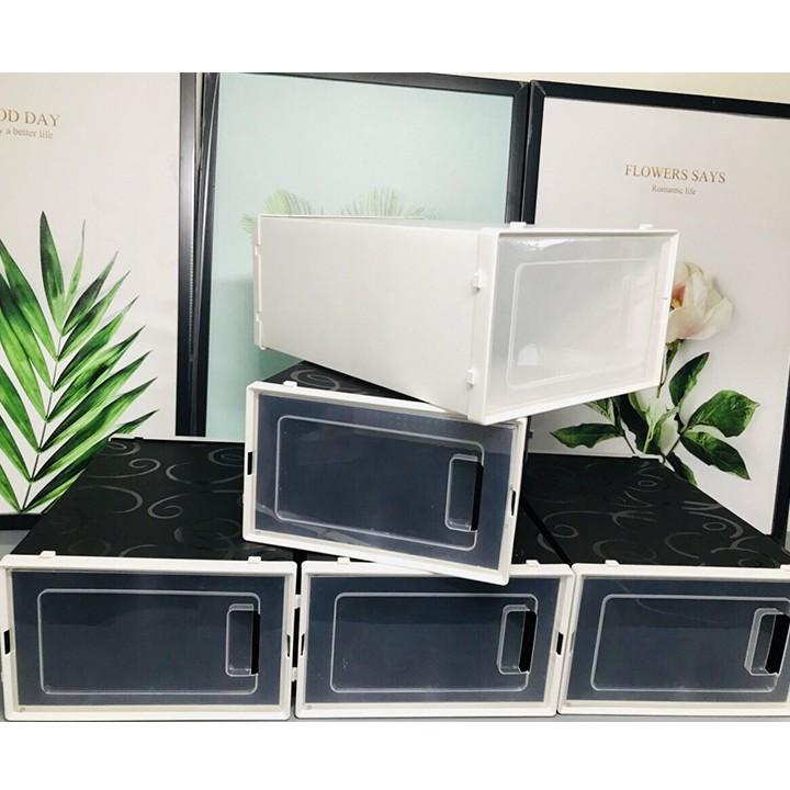 COMBO 10 Hộp Để Giày Dép Nắp Nhựa Cửa Ngang, Tủ Giày Lắp Ráp Thông Minh Cao Cấp