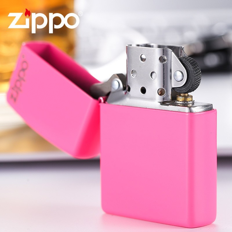 Bật Lửa Zippo Plain with Logo Neon Pink Matte 28886zl