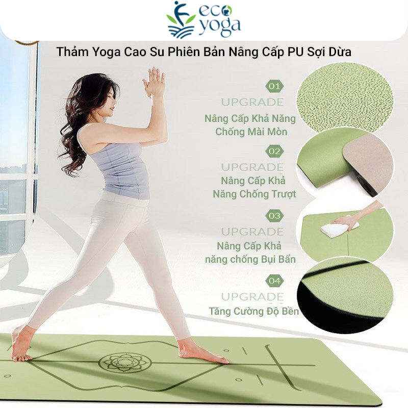 Thảm sơ dừa Yoga chống trơn trượt, giúp bạn tập Yoga một cách an toàn và dễ dàng hơn