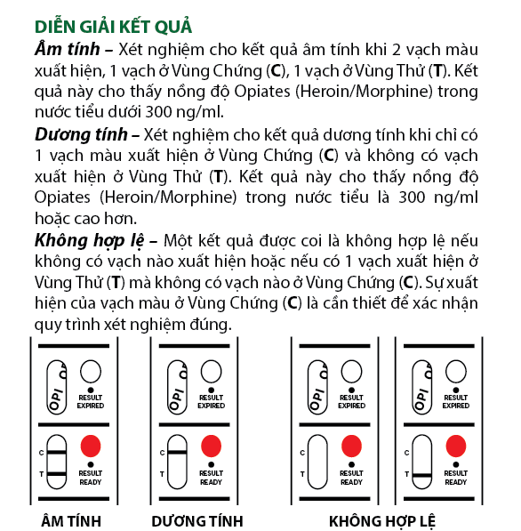 Phát hiện nhanh Opiates (Heroin Morphine) (2 test/ hộp)