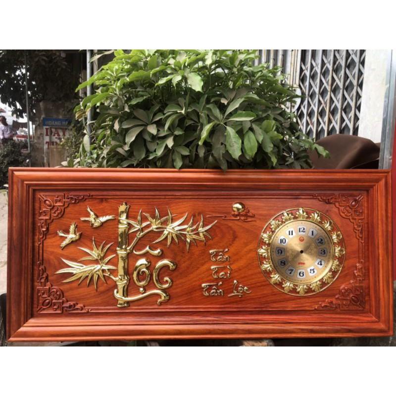 Tranh đồng hồ TÀI LỘC gỗ hương