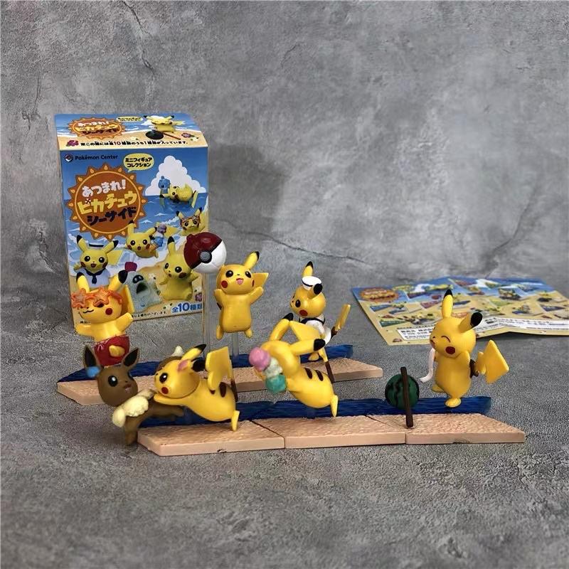 Mô hình pokemon pikachu bãi biển mùa hè đồ chơi trang trí