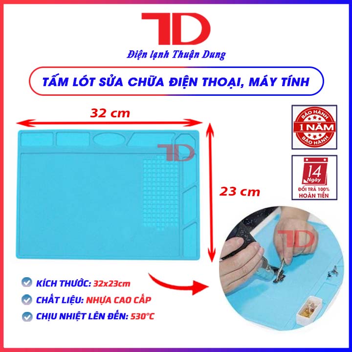 Hình ảnh Tấm Lót Dụng Cụ Sửa Chữa Điện Thoại, Thảm Silicon Lót Bàn Sửa Linh Kiện Điện Tử Máy Tính Đồng Hồ Laptop - Điện Lạnh Thuận Dung