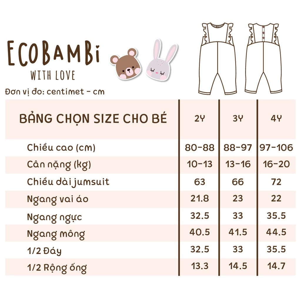 Jumpsuit linen bé gái Ecobambi