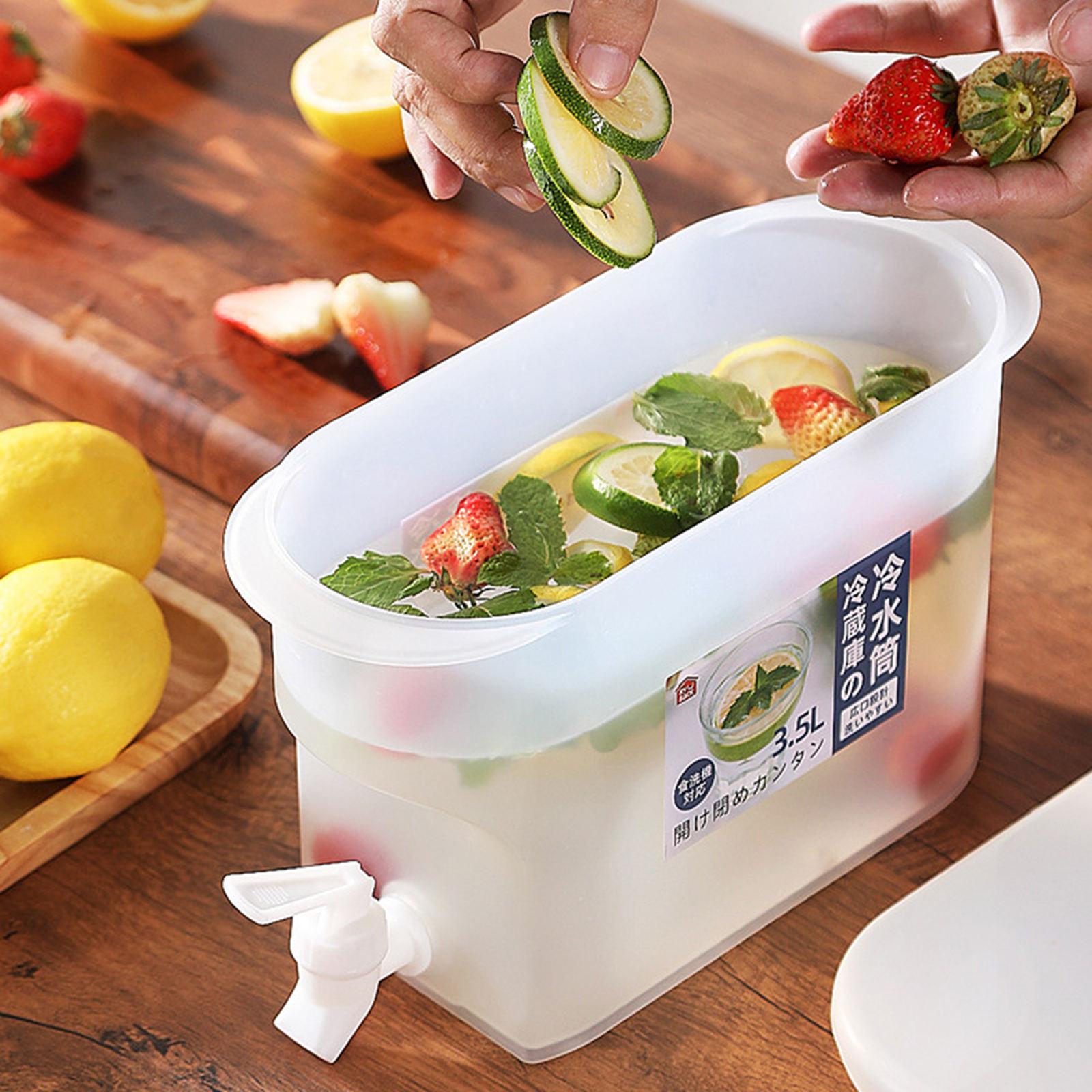 Fridge Water Jug Cold Lemon Juice Pitcher Beverage Drink With Faucet Kitchen
