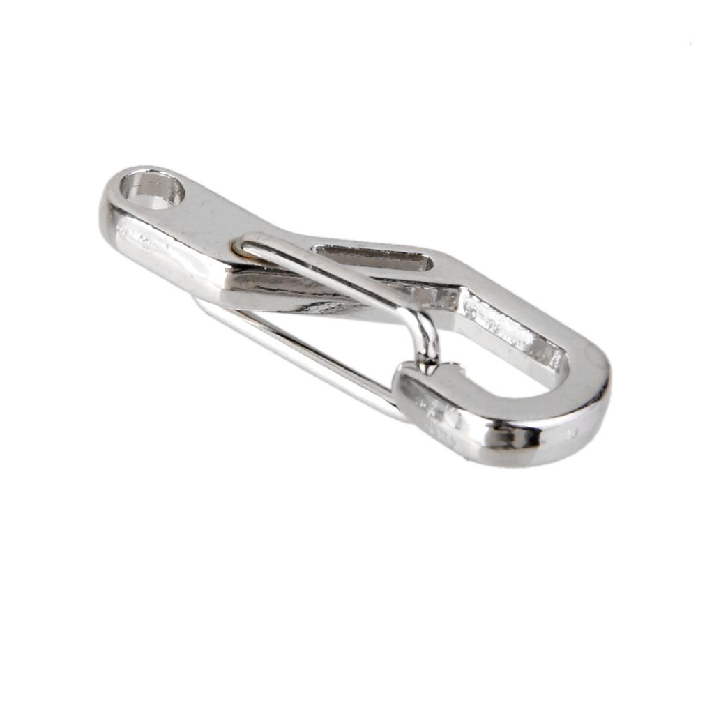 5pcs D Ring Climbing Hanging Buckle Snap Keychain Carabiners - Silver