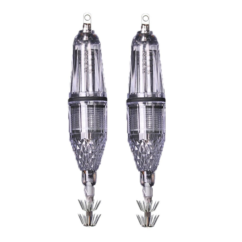 2 X Plastic Luminous Octopus Squid Jig Hook 12cm Saltwater Fishing Lure Bait