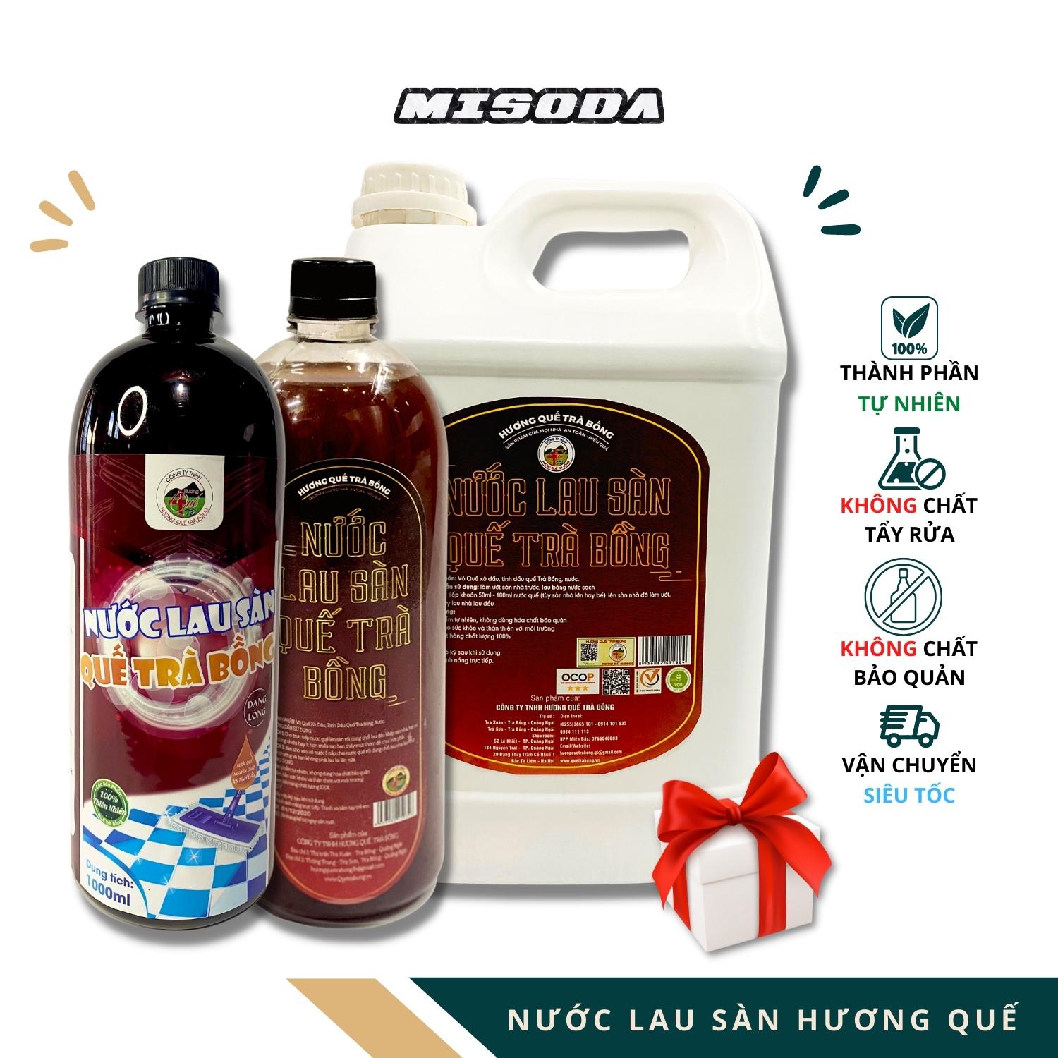 Nước Lau Sàn Hương Quế Trà Bồng 1000ml - 5000ml, Organic Thiên Nhiên Diệt Khuẩn, Xua Đuổi Côn Trùng , An Toàn Cho Da, Nhà Luôn Thơm Ngát - Hàng Chính Hãng