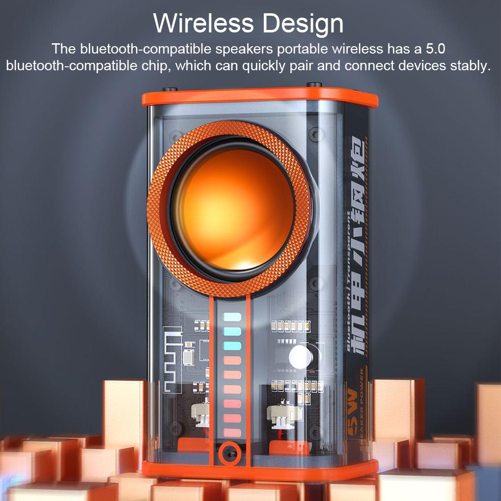 K07/D12/V8 trong suốt mecha loa bluetooth không dây mini di động hỗ trợ loa siêu trầm 3D