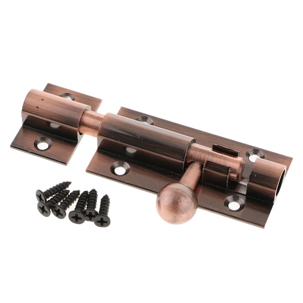 Door Slide Catch Lock Bolt Latch Barrel for Home Gate Security 4inch Copper