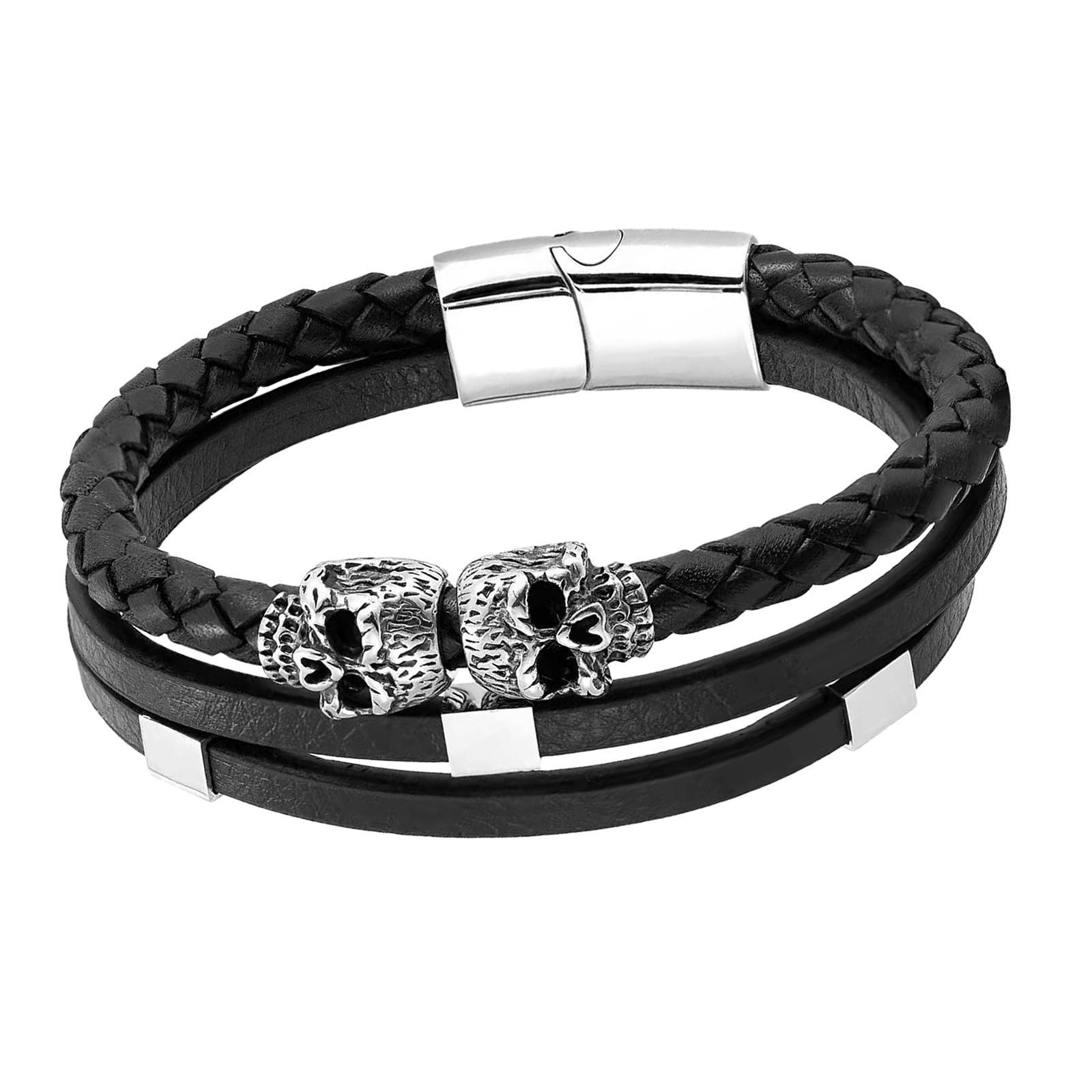 Punk Bracelet Titanium PU Leather