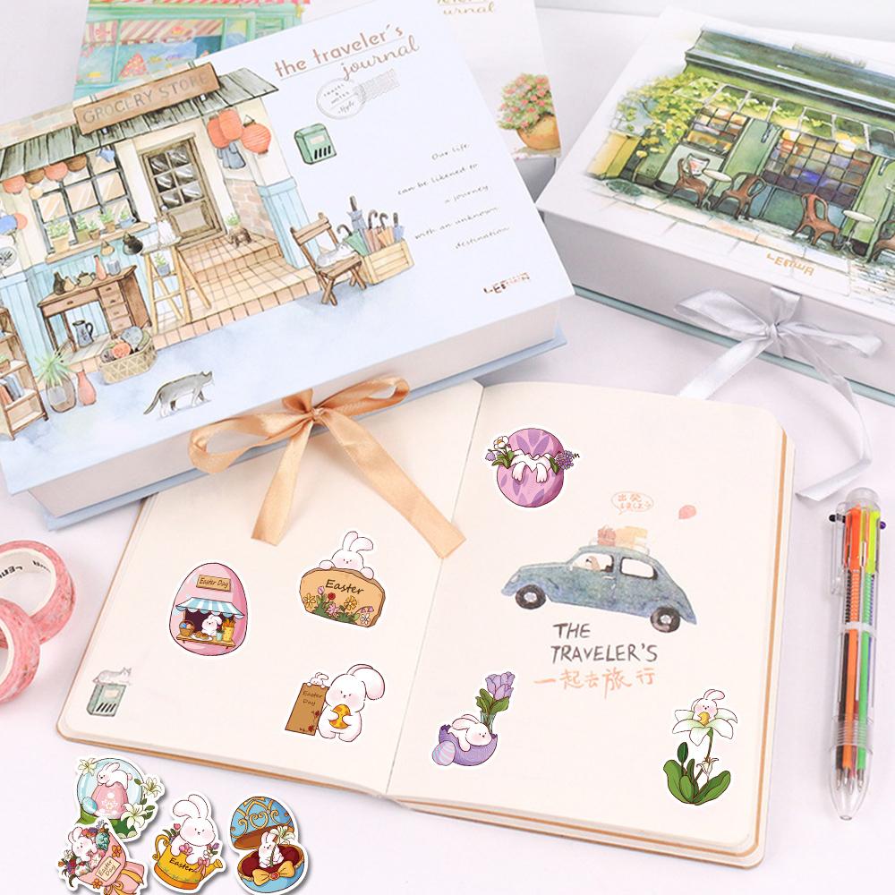 Sticker thỏ phục sinh chibi hoạt hình cute trang trí mũ bảo hiểm,guitar,ukulele,điện thoại,sổ tay,laptop-mẫu S19