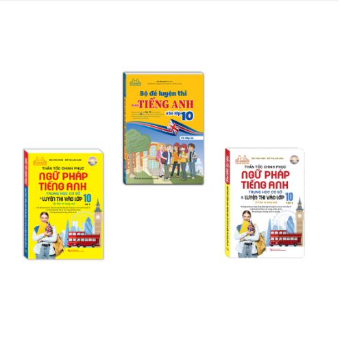 Combo 3c Bộ đề luyện thi môn tiếng anh & Thần tốc chinh phục ngữ pháp tiếng anh thcs