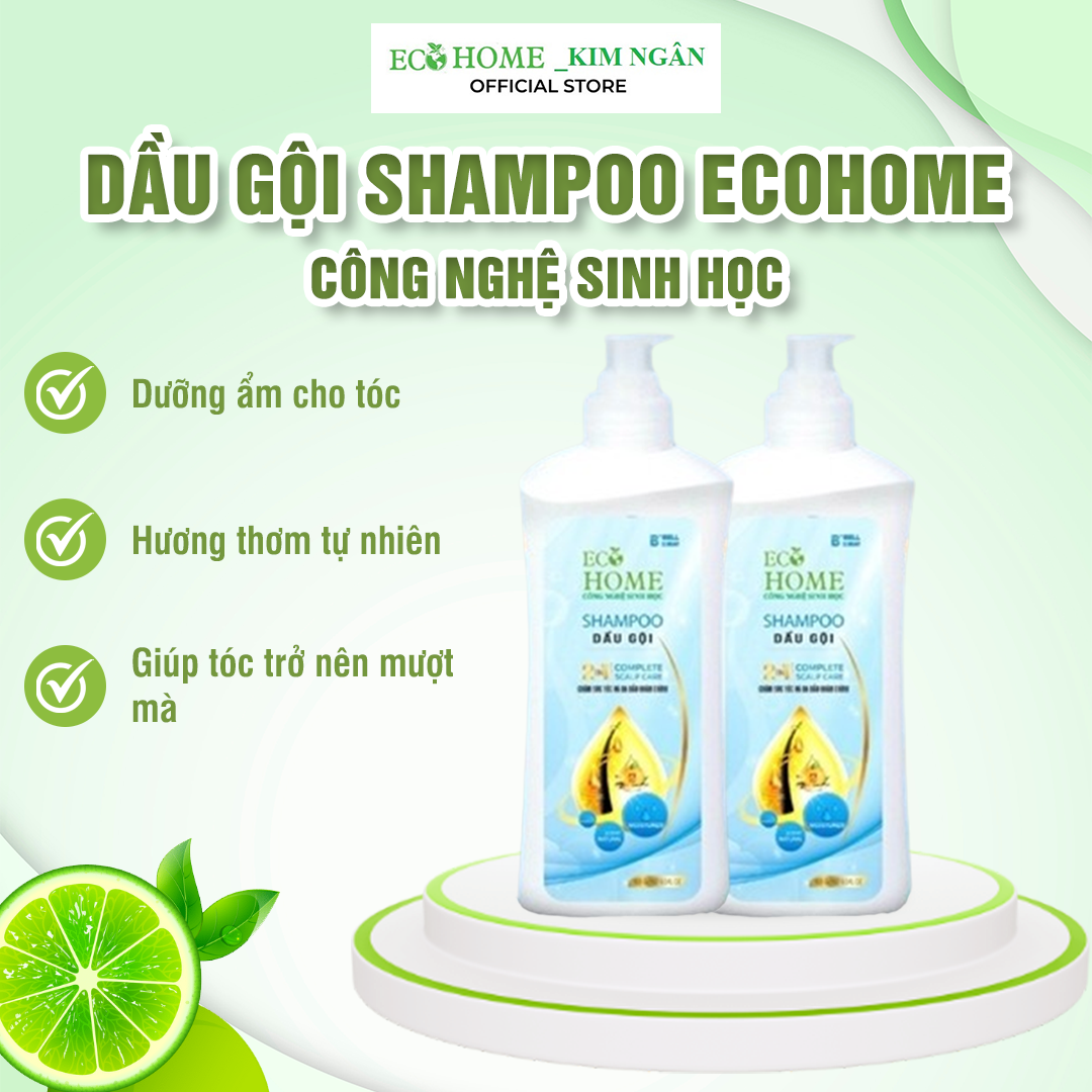 Dầu Gội Đầu Shampoo Công Nghệ Sinh Học ECOHOME-Dầu Gội Ngăn Rụng Tóc ECOHOME Kim Ngân Store Giúp Tóc Dưỡng Ẩm, Mượt Mà, Hương Thơm Tự Nhiên