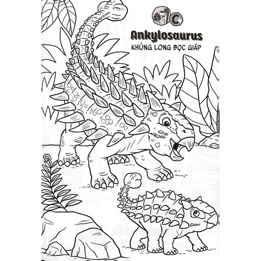 Sách Bé học - bé chơi - Tô màu vương quốc khủng long - ảnh 7