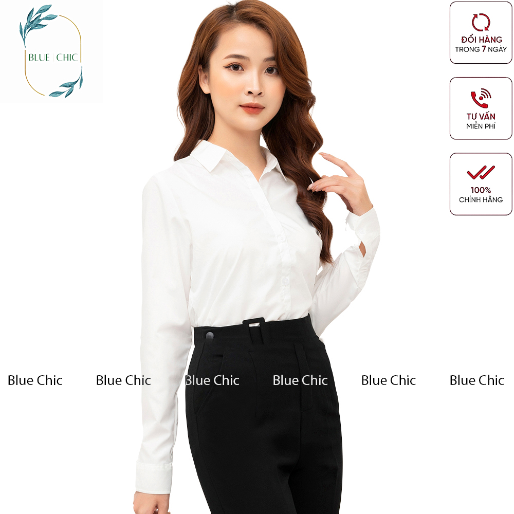 Áo sơ mi nữ Blue Chic công sở dáng suông vải mềm thoáng mát sơ mi dài tay nữ