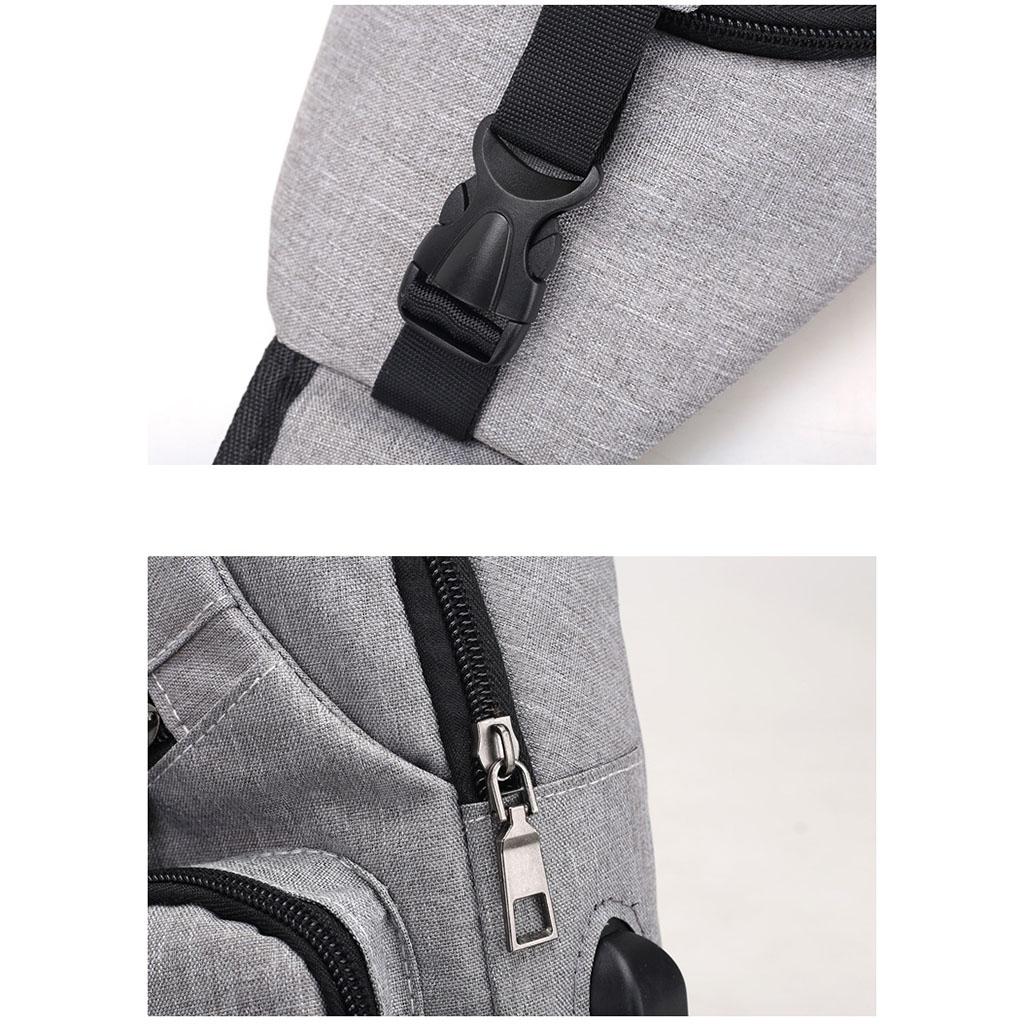 2x Fashion Men Sling Bag Chest Pack Anti Theft Casual Lightweight Cross Body Bag