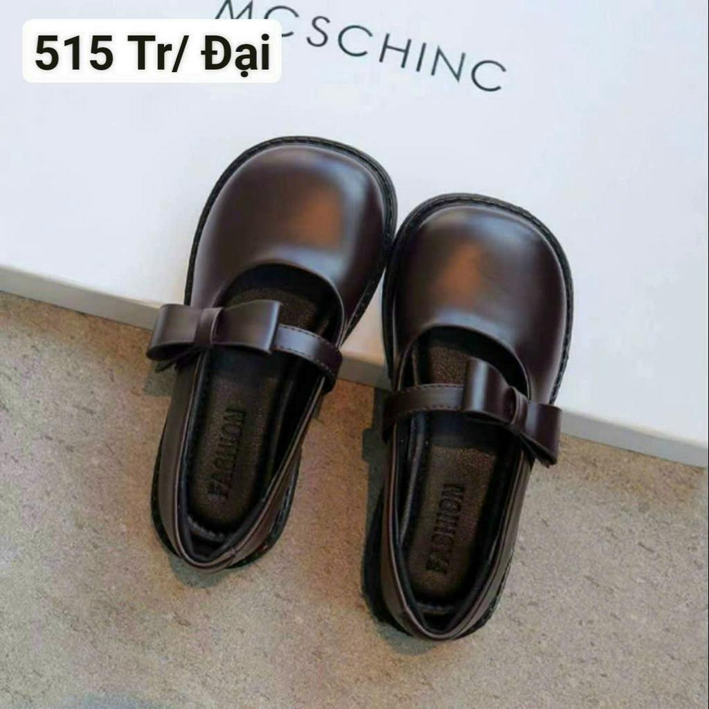 Giày bít mũi cho bé gái phối nơ phong cách Hàn Quốc size 26-36 hàng Quảng Châu cao cấp