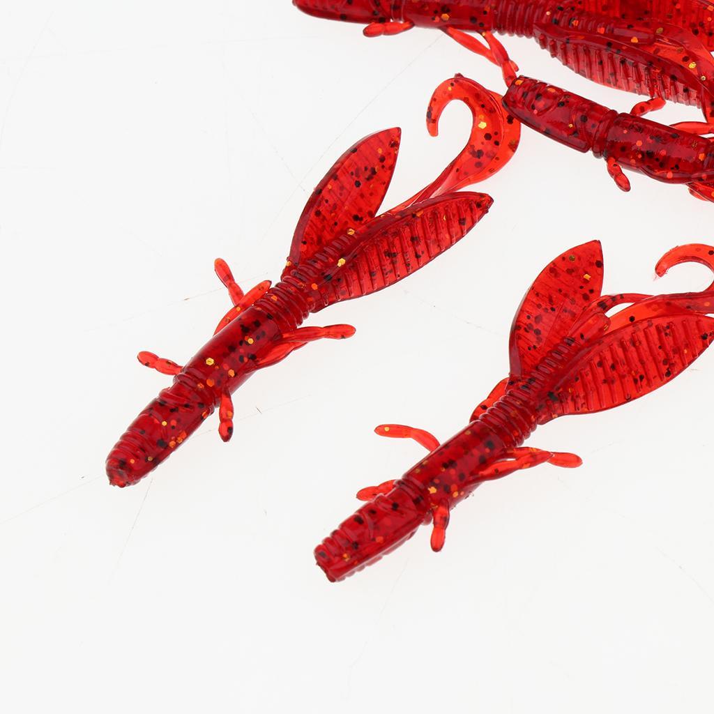12pcs Soft Worm Lures Shrimp Artificial Fishing Baits Fast Sinking Lobster Crankbaits