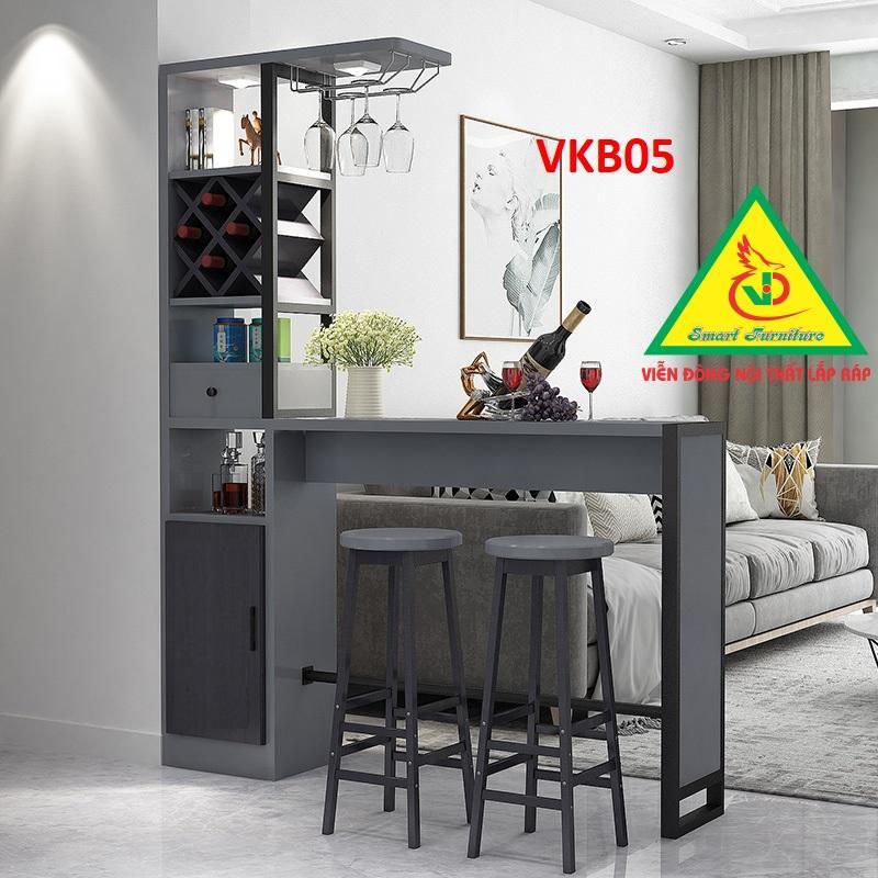 Quầy bar mini kết hợp tủ rượu VKB05 - Nội thất lắp ráp Viendong Adv