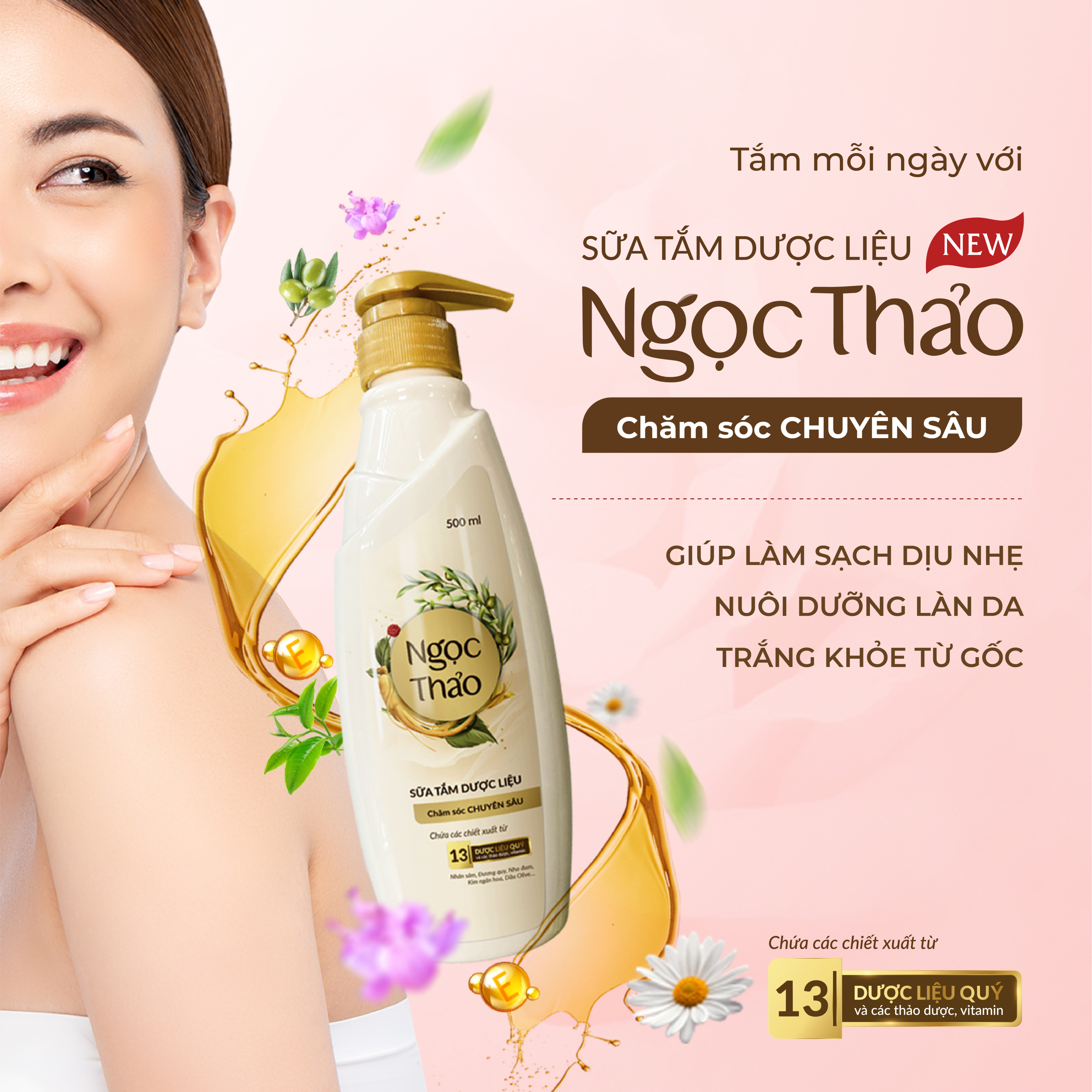 Sữa tắm Dược liệu Ngọc Thảo _ Chăm sóc chuyên sâu 300ml