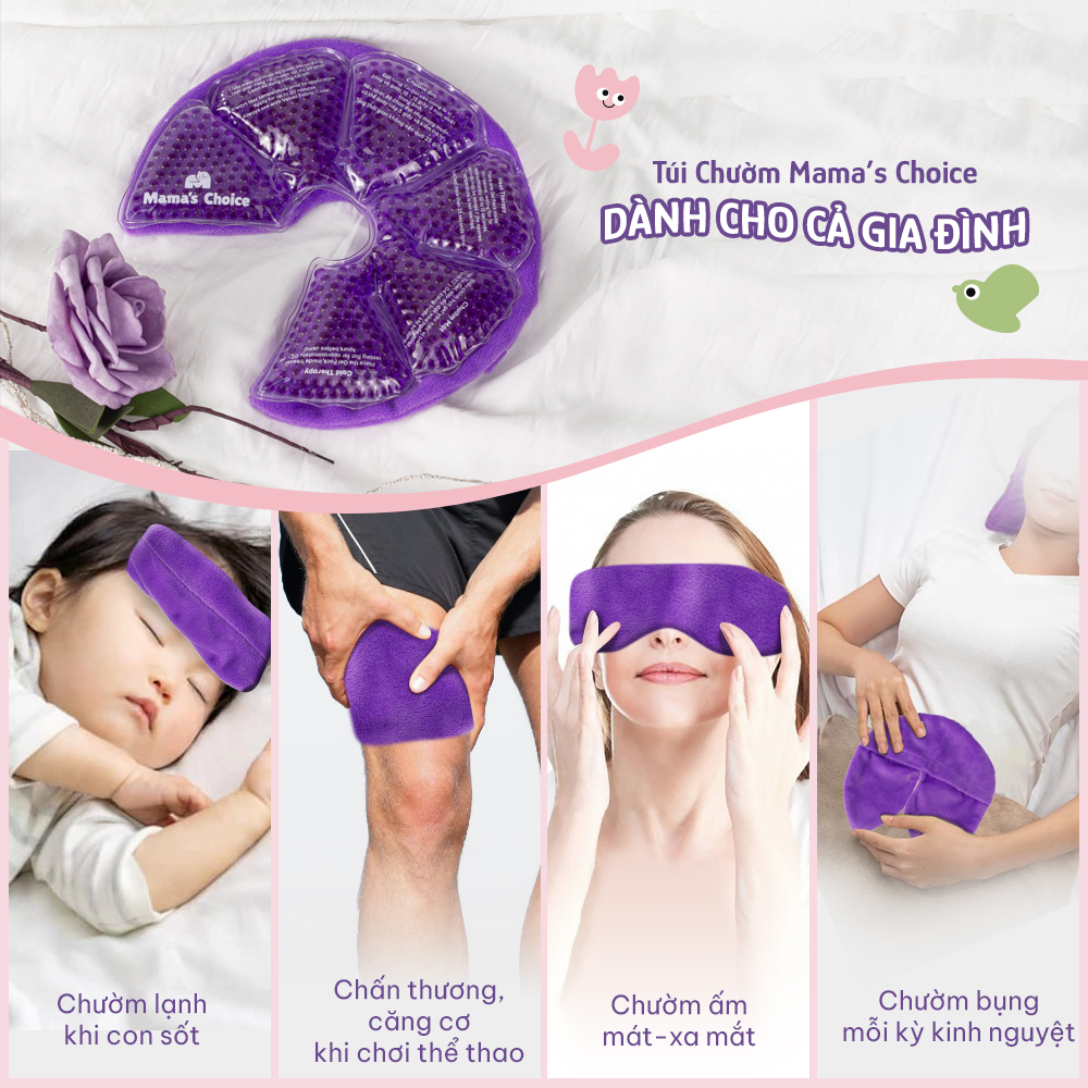 Túi Chườm Ngực Mama's Choice, Chườm Nóng Lạnh Giúp Mẹ Thông Tắc Tia Sữa, Kích Sữa, Giảm Đau Ti Hiệu Quả, Hộp 2 Túi