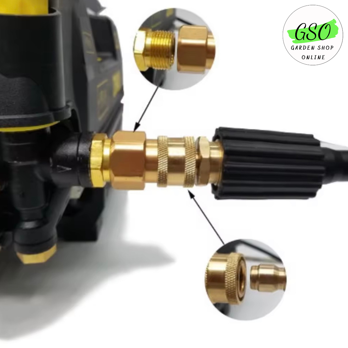 Bộ khớp nối nhanh đầu ra ren 22mm cho máy rửa xe áp lực cao, máy xịt rửa cao áp, máy rửa xe gia đình